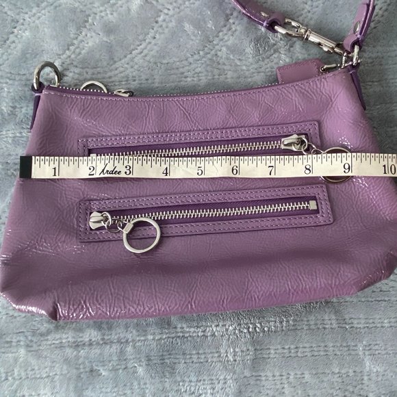 Coach Vintage purple patent wristlet or shoulder bag NWOT rare color - Picture 2 of 6